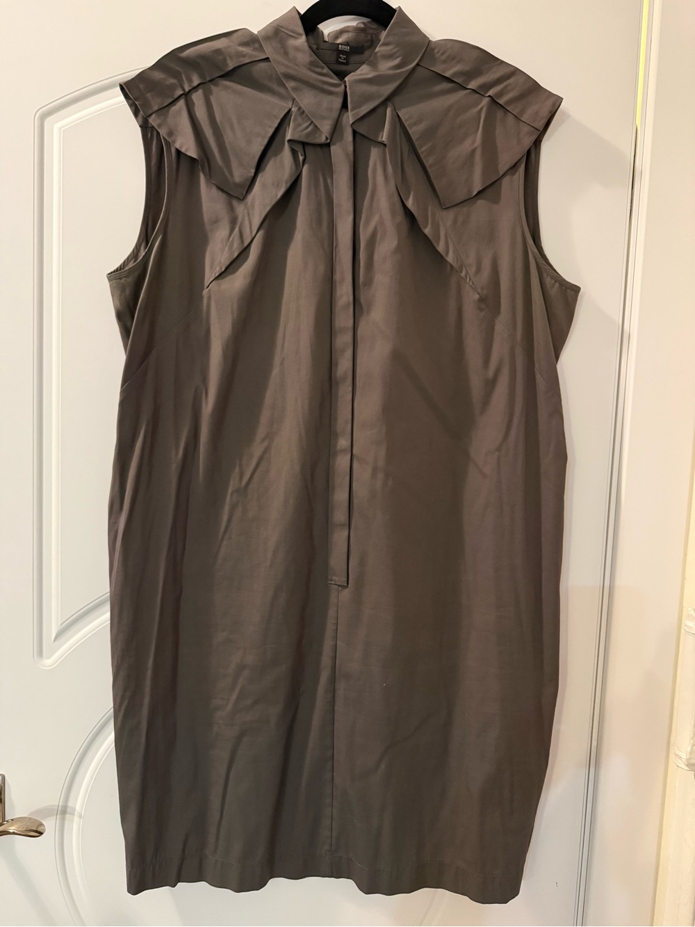 Hugo Boss Daitana Sleeveless Khaki Cotton Dress XL
